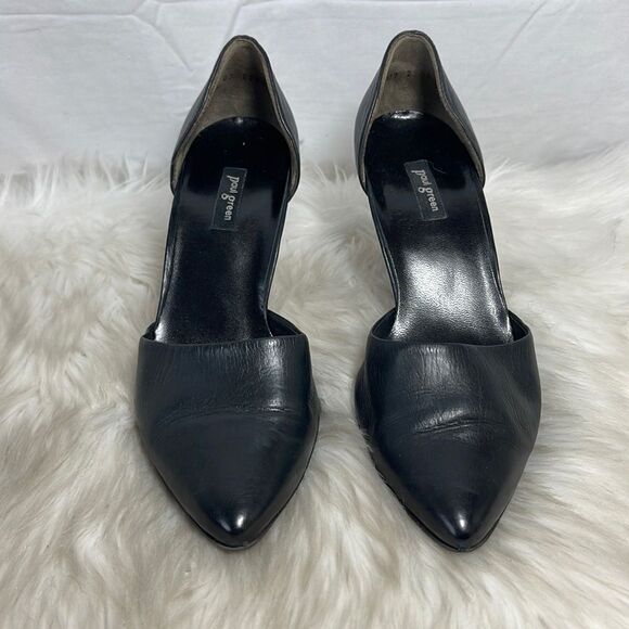 Paul Green Black Leather Cutaway Heel Sz.7.5 - Picture 2 of 8